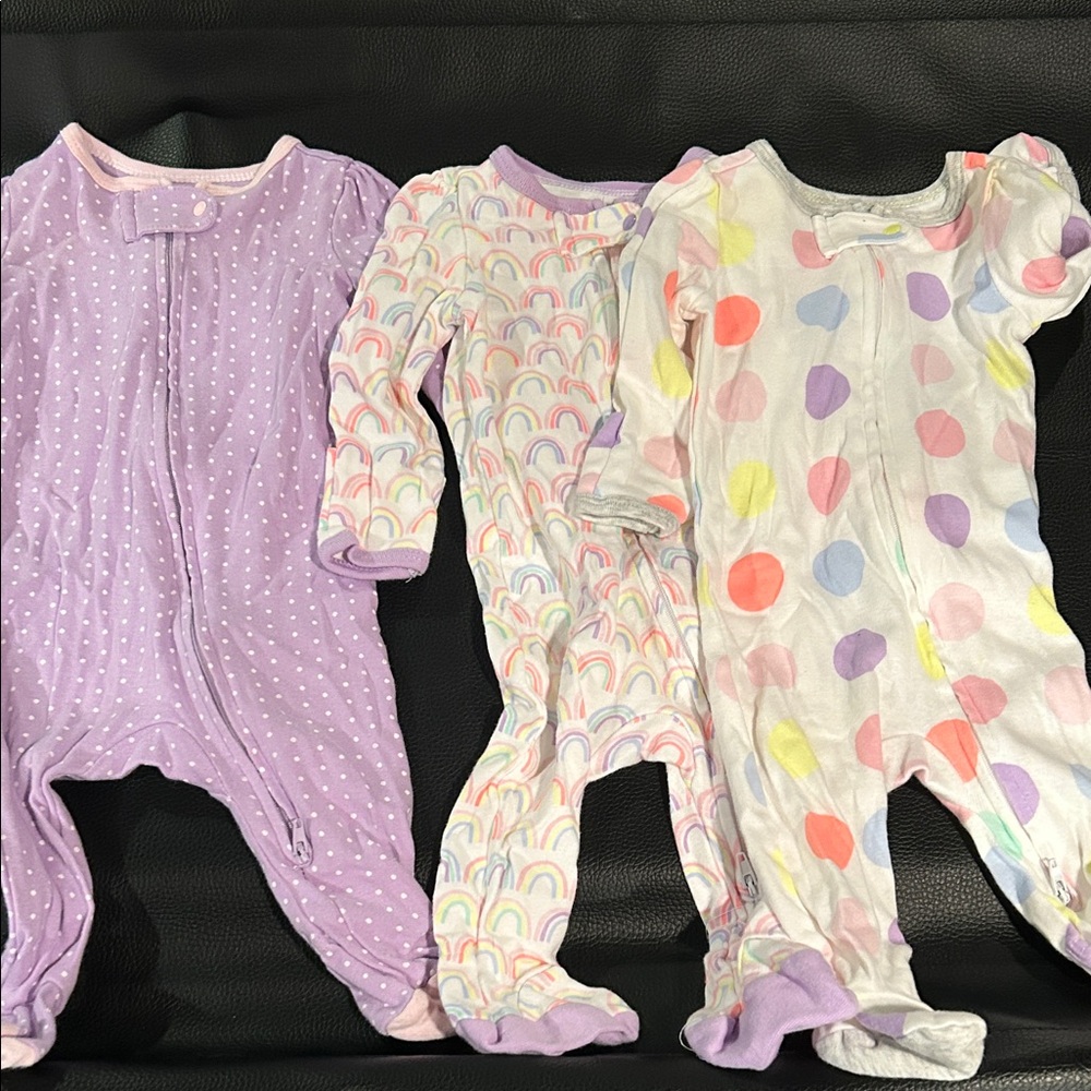 Cloud Island Lavender, Rainbow, and Pastel Dot Footies